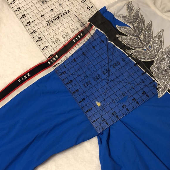 Victoria’s Secret PINK Anorak Windbreaker Jacket Blue with Bling (M/L) - Picture 15 of 16